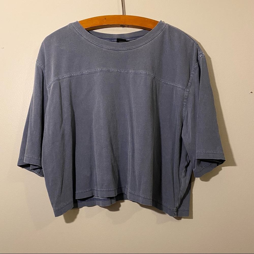 Wild fable cropped denim blue top